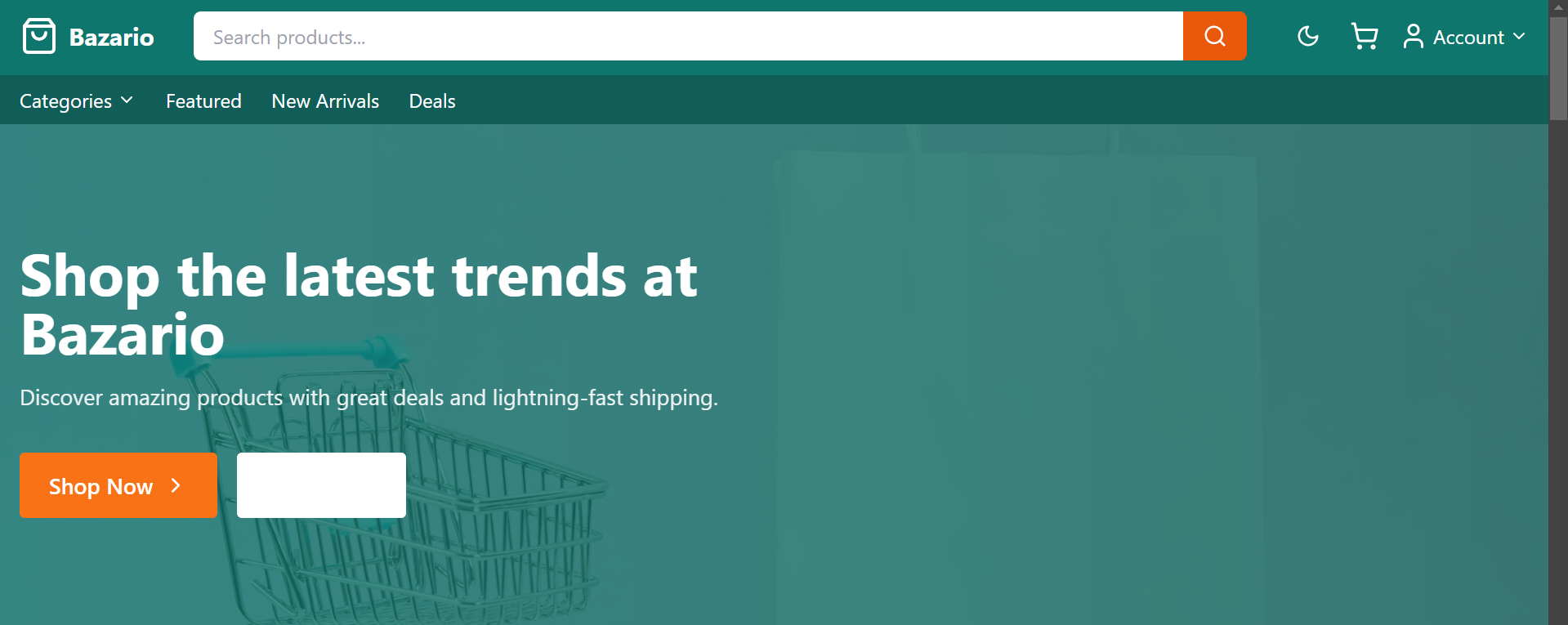 Screenshot of Bazario E-commerce