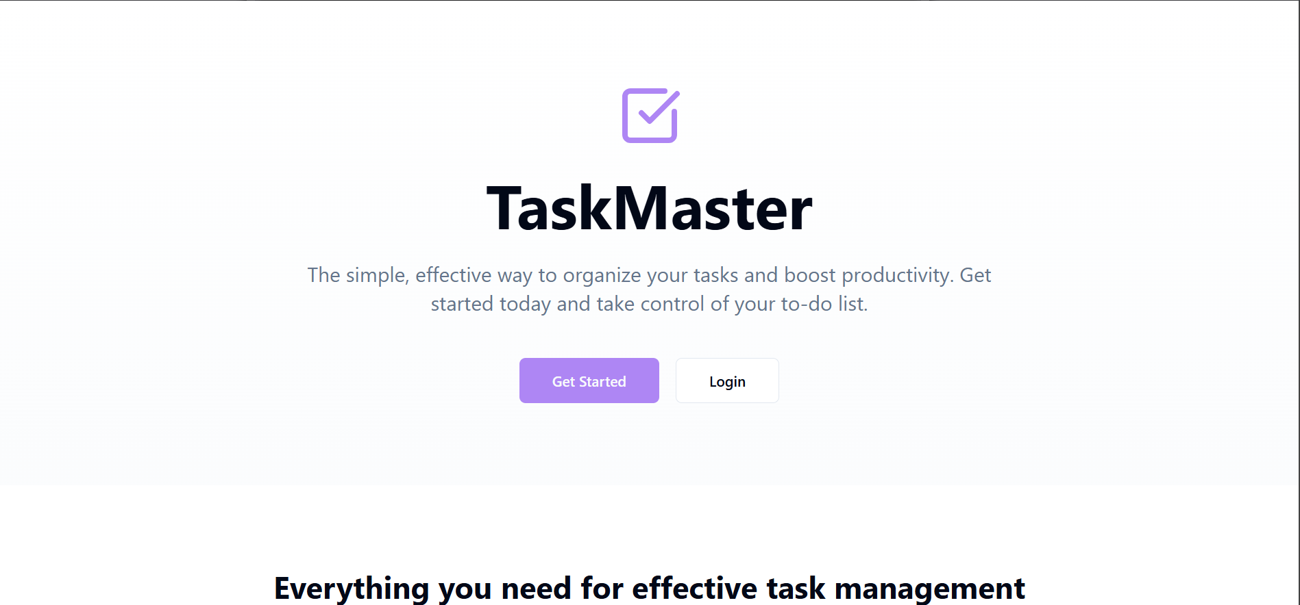 Screenshot of TaskMaster